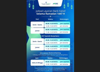 Selama Ramadan, Bank Kalsel Sesuaikan Jam Layanan Operasional 