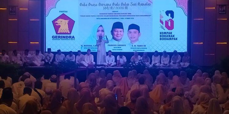 Kagiatan buka puasa bersama Gerindra Banjarmasin. (foto : smr)