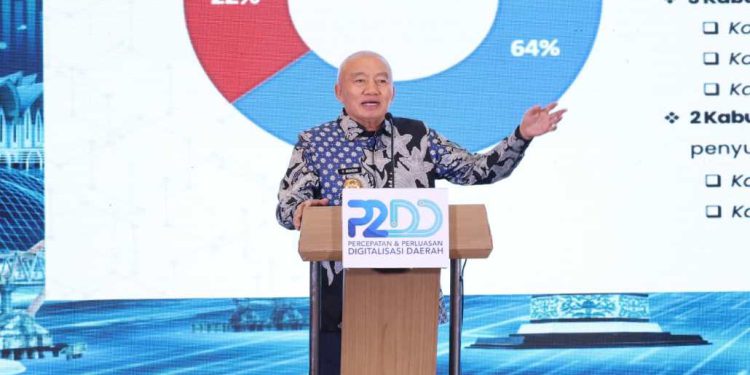 Gubernur Kalsel H Muhidin sambutan pada HLM TP2DD Kalsel 2026, (foto : adpim kalsel)