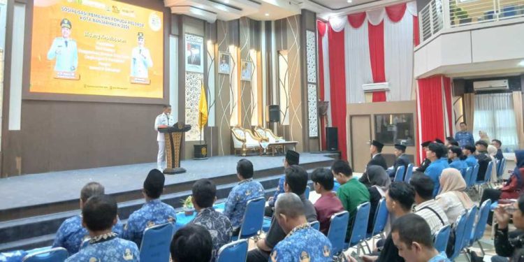 Walikota Banjarmasin HM Yamin saat memberikan sambutan. (foto : shn/seputaran)