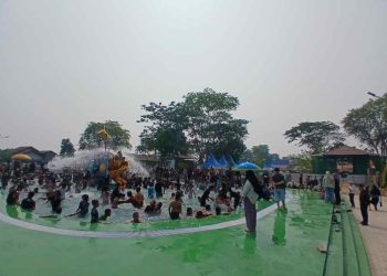 Belum Rampung 100 Persen, Warga Sambut Positif Wahana Kolam Bermain Anak di Taman Jahri Saleh