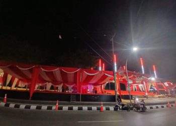 Balai Kota Banjarmasin Tata Panggung Buat 1000 Tamu Undangan Upacara HUT ke-81 RI