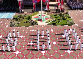 Peringatan HUT ke-81 RI Berlangsung Khidmat dan Lancar, Formasi Paskibraka Bentuk Angka 500 