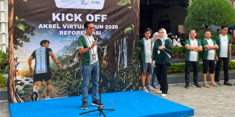 Bank Kalsel saat kick off virtual run 2026. (foto : bank kalsel)