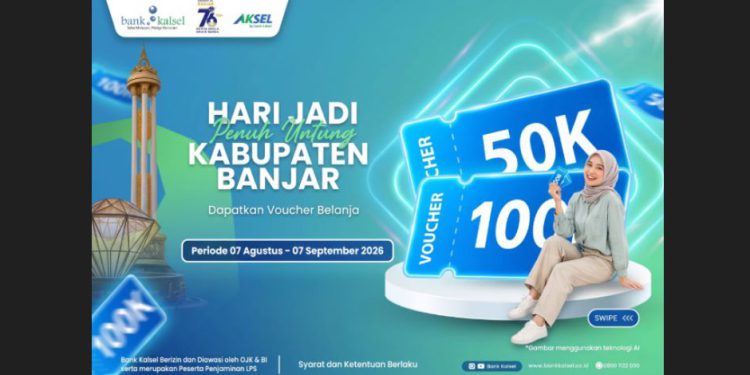 Voucher belanja Bank Kalsel dalam rangka Harjad Banjar. (foto : bank kalsel)
