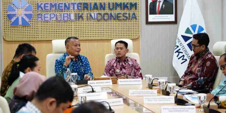 Walikota Banjarmasin HM Yamin saat audensi dengan Kementerian UMKM RI. (foto : istimewa)
