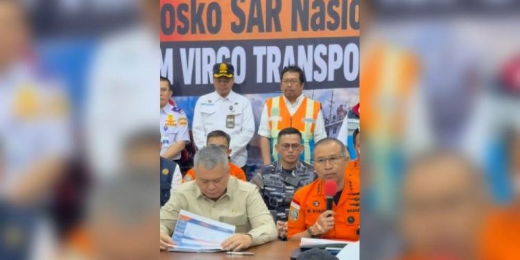 Konfrensi Pers perkembangan operasi SAR kecelakaan KM Virgo Transport 8. (foto : shn/seputaran)