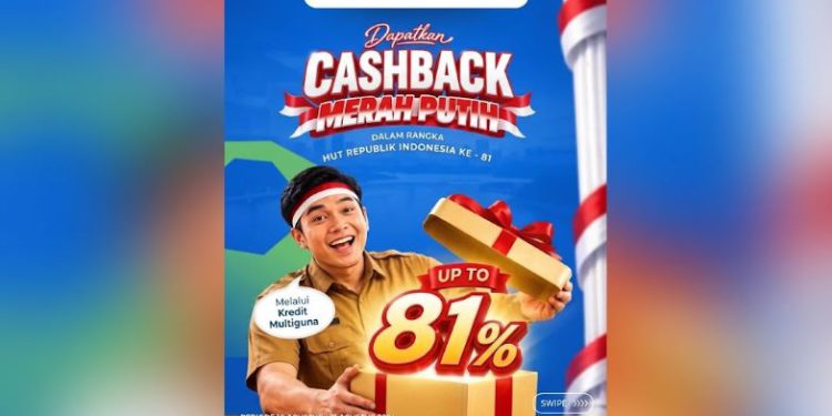 Promo cashback Merah Putih Bank Kalsel. (foto : bank kalsel)