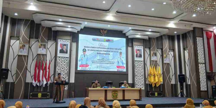 Walikota Banjarmasin HM Yamin saat memberikan sambutan. (foto : shn/seputaran)