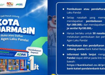 Daftar Agen Laku Pandai di Harjad Banjarmasin, Bank Kalsel Bebaskan Deposit dan dapat Voucher Belanja