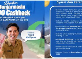 Bank Kalsel Tawarkan Cashback Rp 500 Ribu di Momen Lima Abad Banjarmasin
